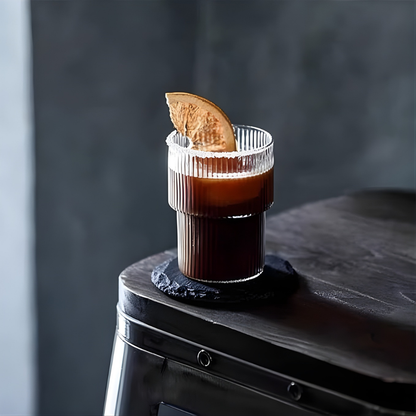 Glazen Moderne Geribbelde Drinkglazen Set