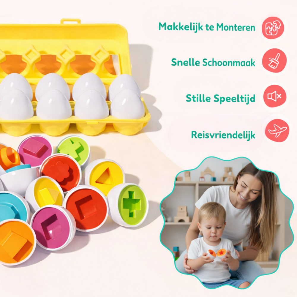 Educatief Speelgoed Peuter Montessori Vormen Match Eieren