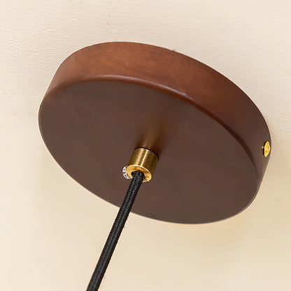 Vintage Lichtkunst Hangerlamp in Hout & Stof