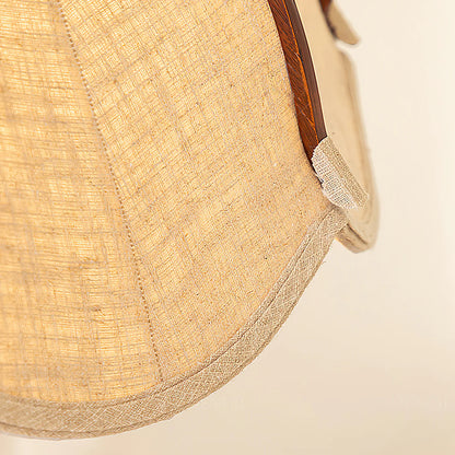 Vintage Lichtkunst Hangerlamp in Hout & Stof