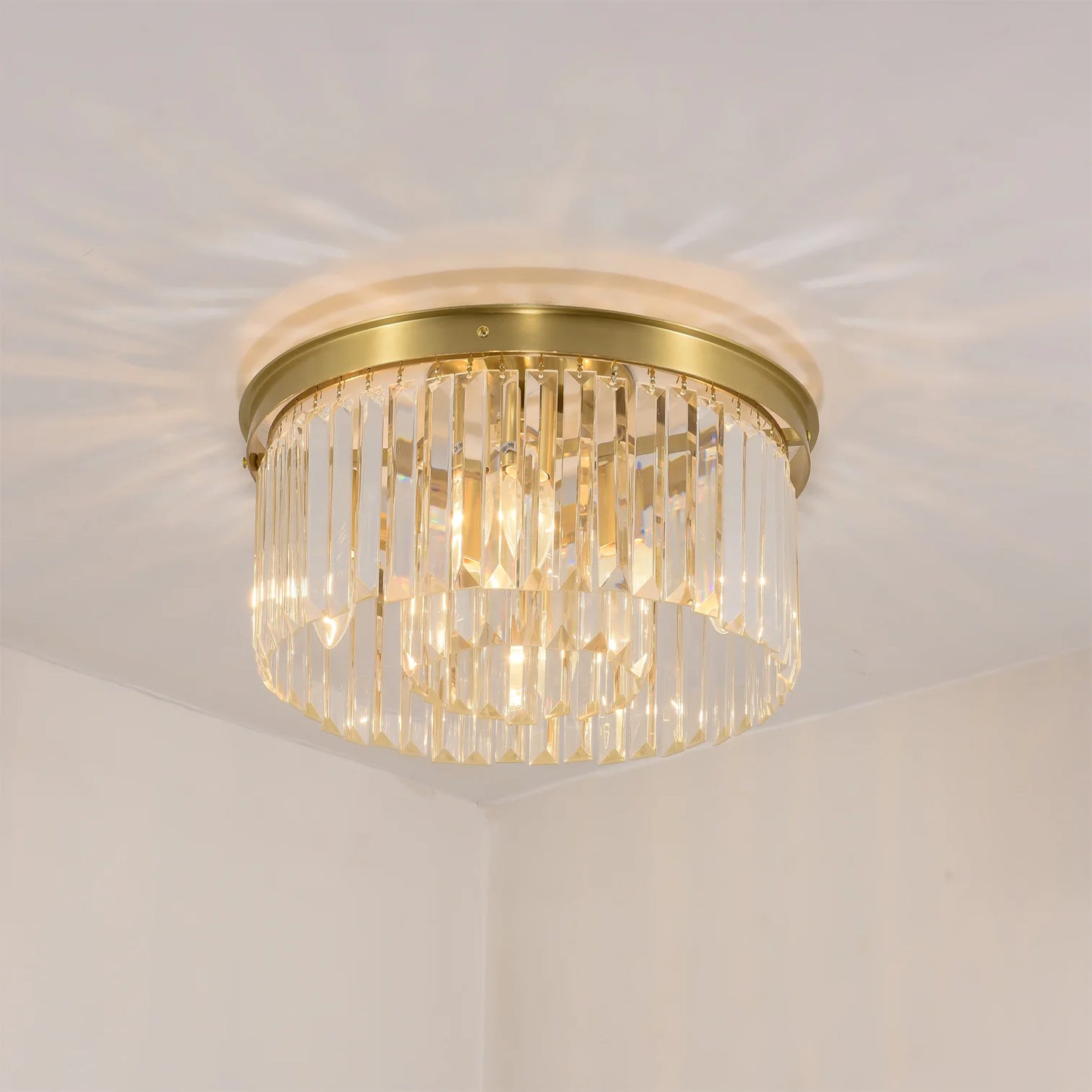 Luxe Plafondlamp met Kristallen Accenten