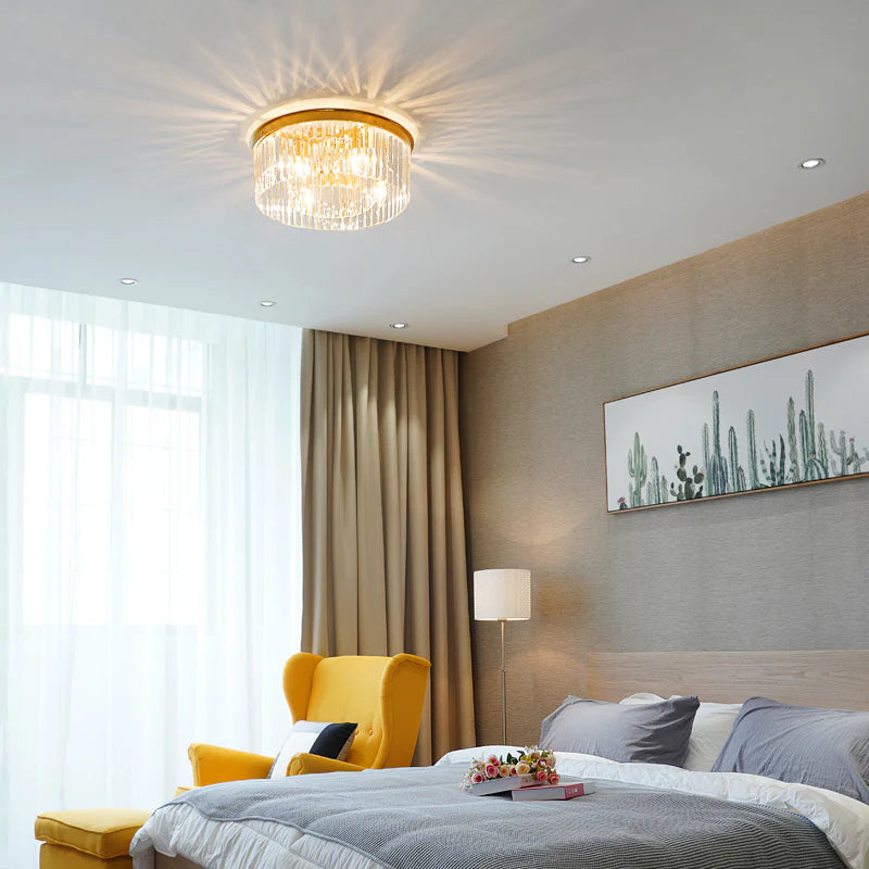 Luxe Plafondlamp met Kristallen Accenten