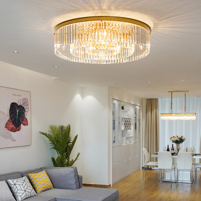 Luxe Plafondlamp met Kristallen Accenten