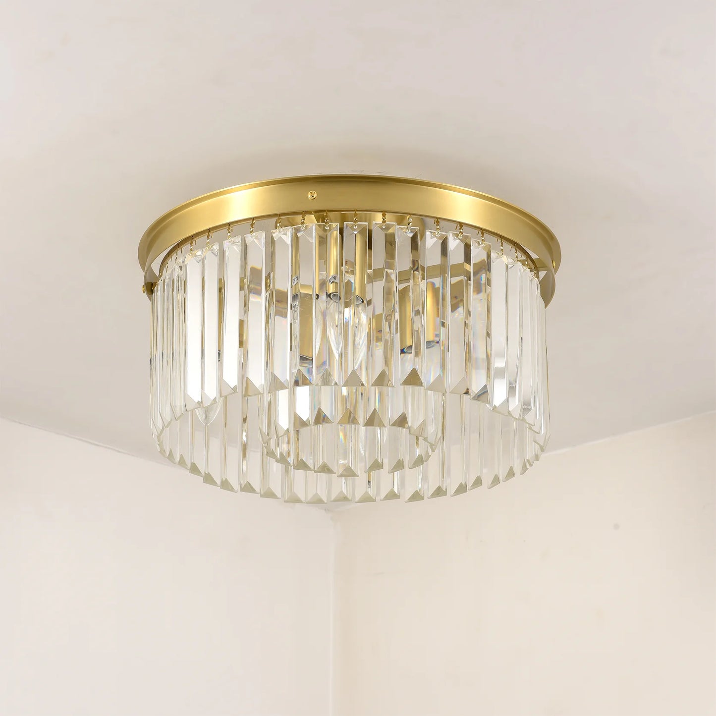 Luxe Plafondlamp met Kristallen Accenten