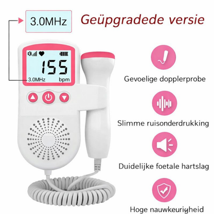 Fetal Doppler Zwangerschap Hartslagmeter Baby LCD Display