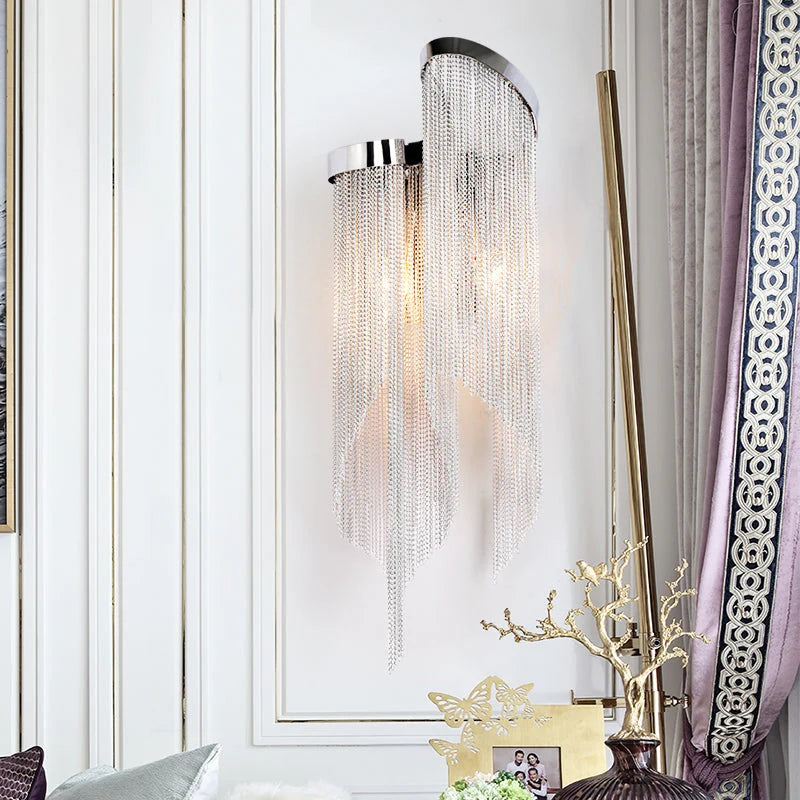 Flynn Aluminium Ketting Wandlamp met Kwastje
