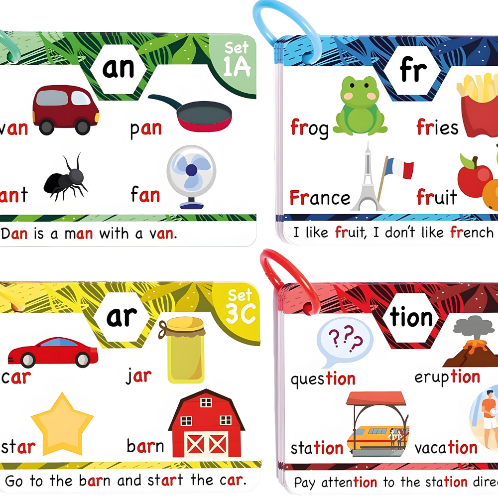 Flashcards Leren Lezen Educatief Speelgoed Fonics Kaarten Kinderen