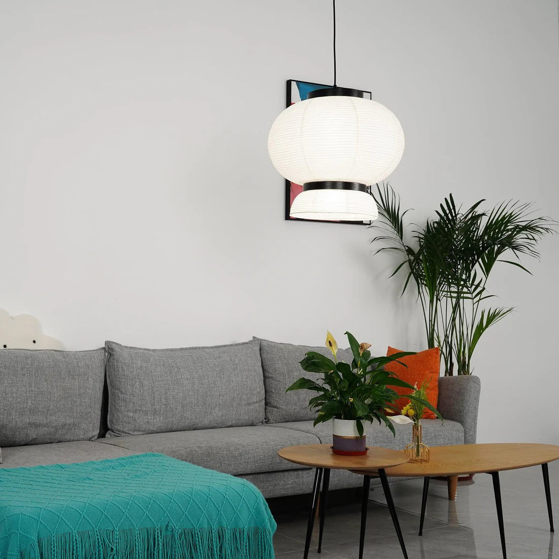 Moderne Japandi Hanglamp van Rijstpapieropy