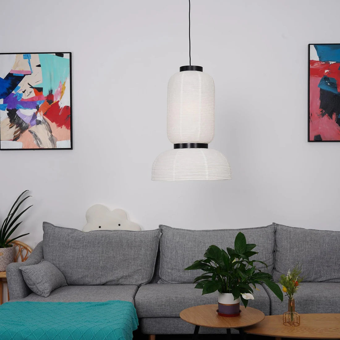 Moderne Japandi Hanglamp van Rijstpapieropy