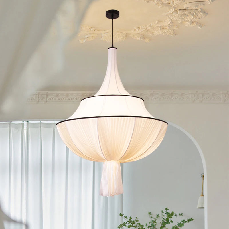 Franse Stijl Stoffen KapHanglamp met Warme Licht