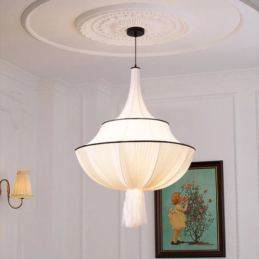 Franse Stijl Stoffen KapHanglamp met Warme Licht