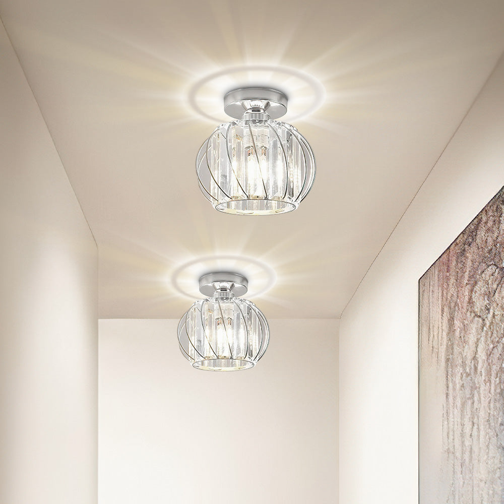 Plafondlamp Glas Metaal Vintage Industriele Verlichting