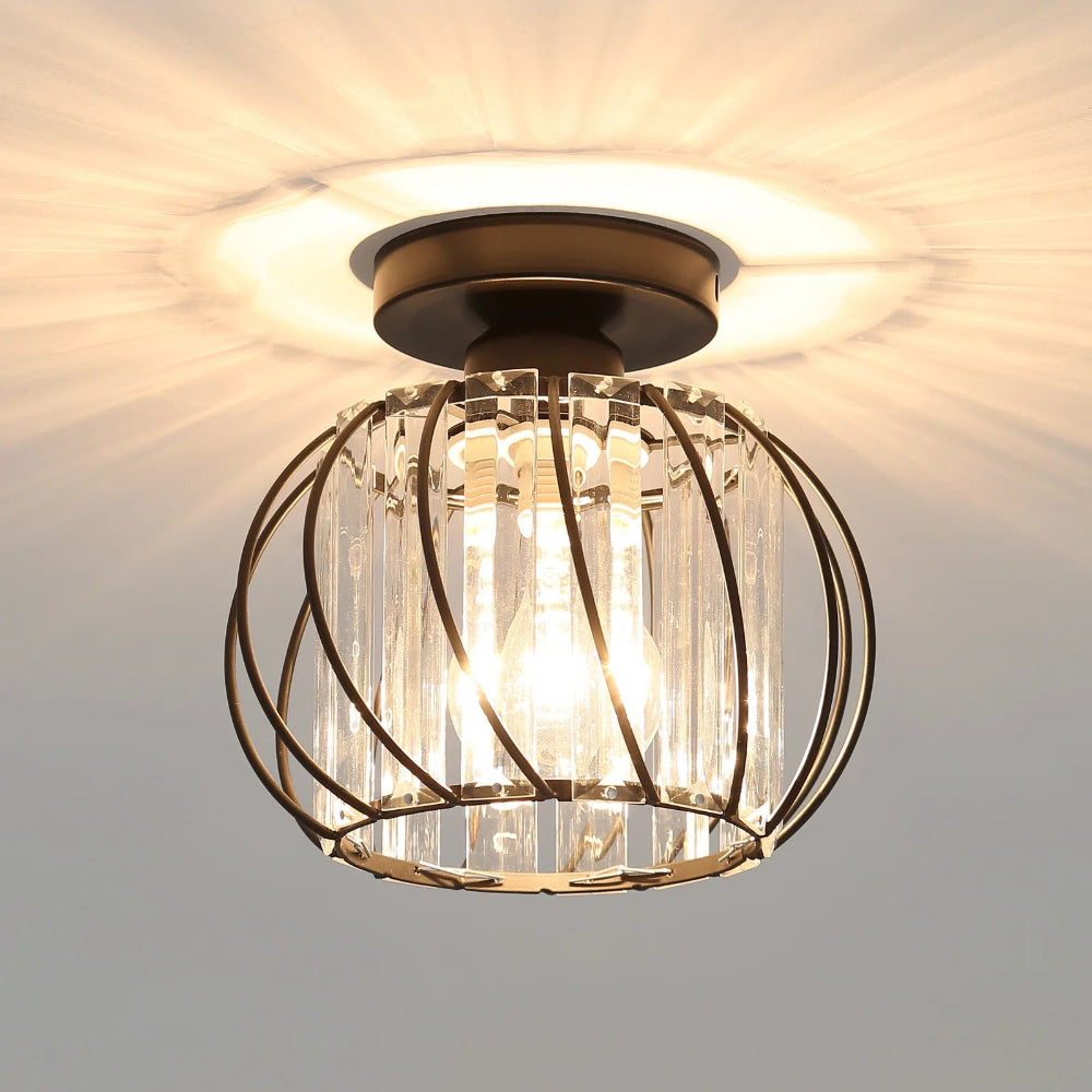 Plafondlamp Glas Metaal Vintage Industriele Verlichting