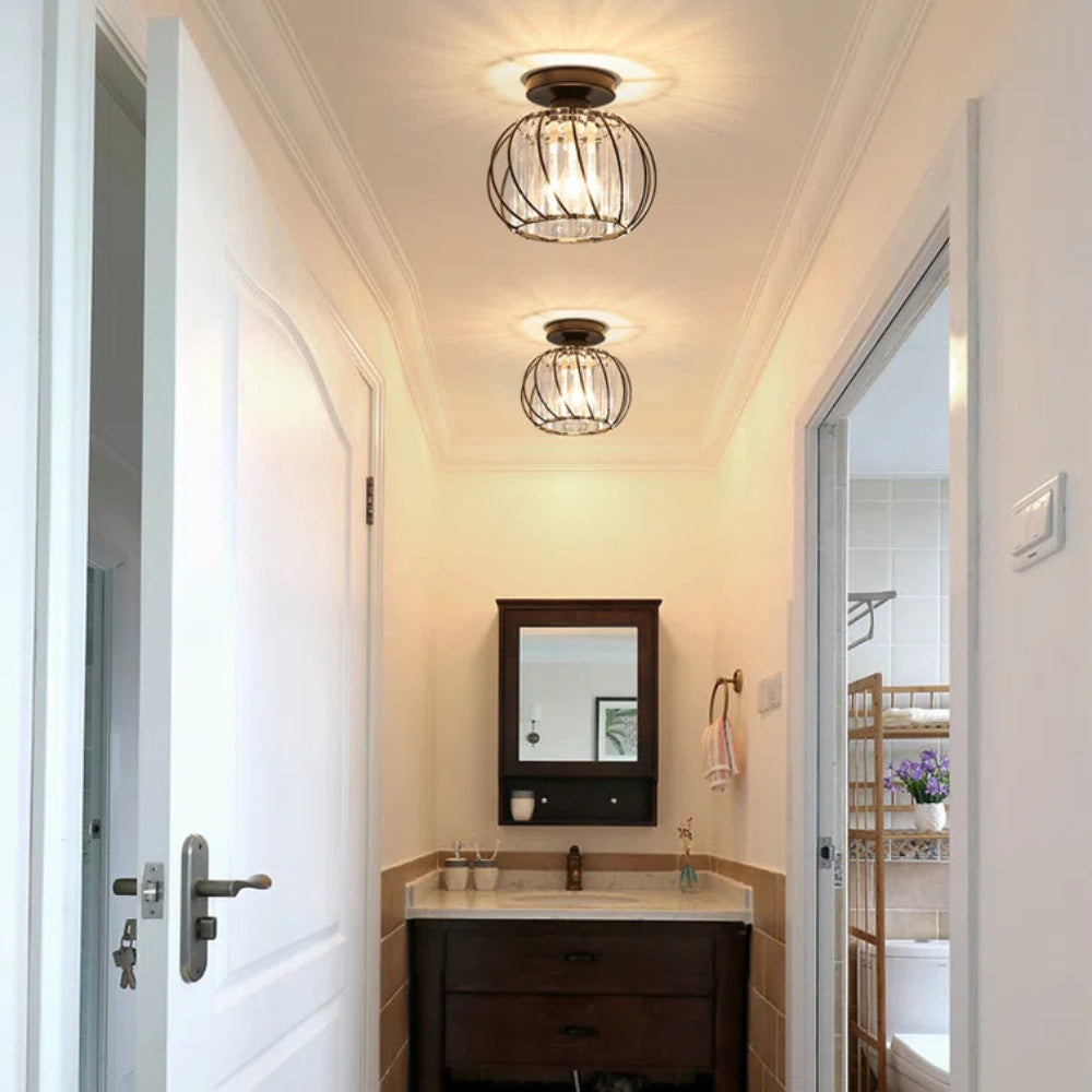 Plafondlamp Glas Metaal Vintage Industriele Verlichting