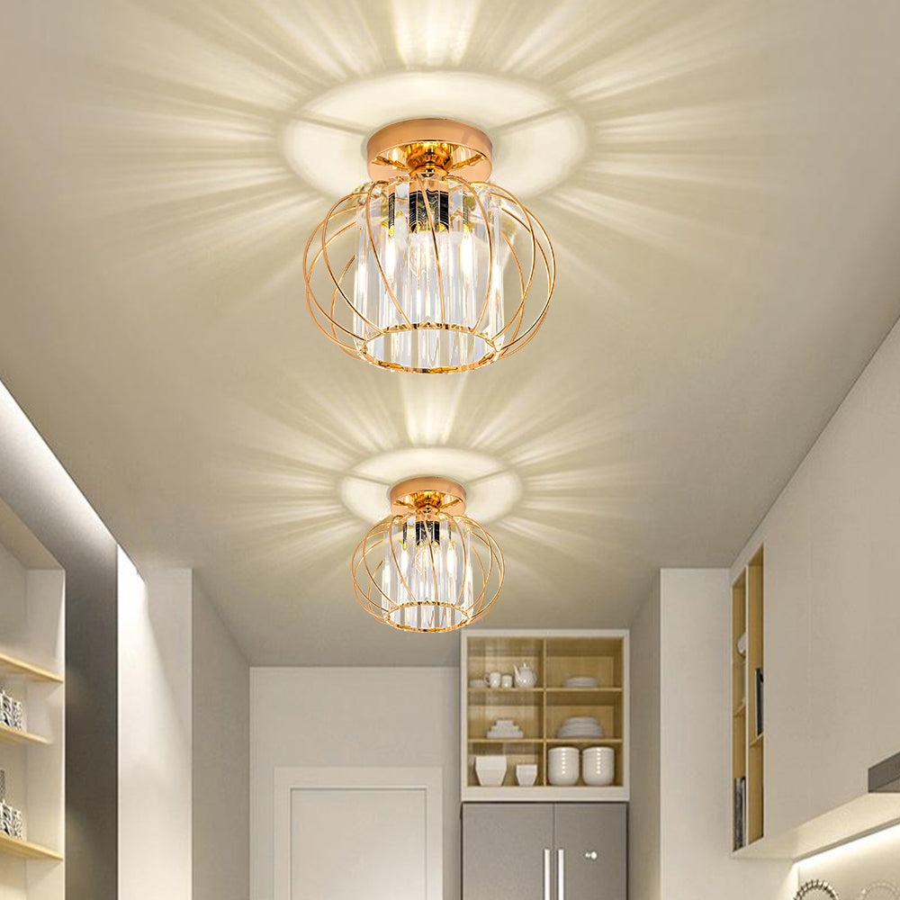 Plafondlamp Glas Metaal Vintage Industriele Verlichting