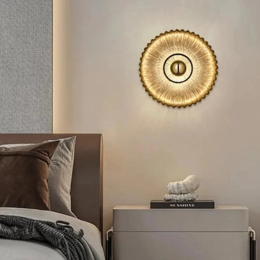 Lichtgevende Golf Glazen LED Wandlamp