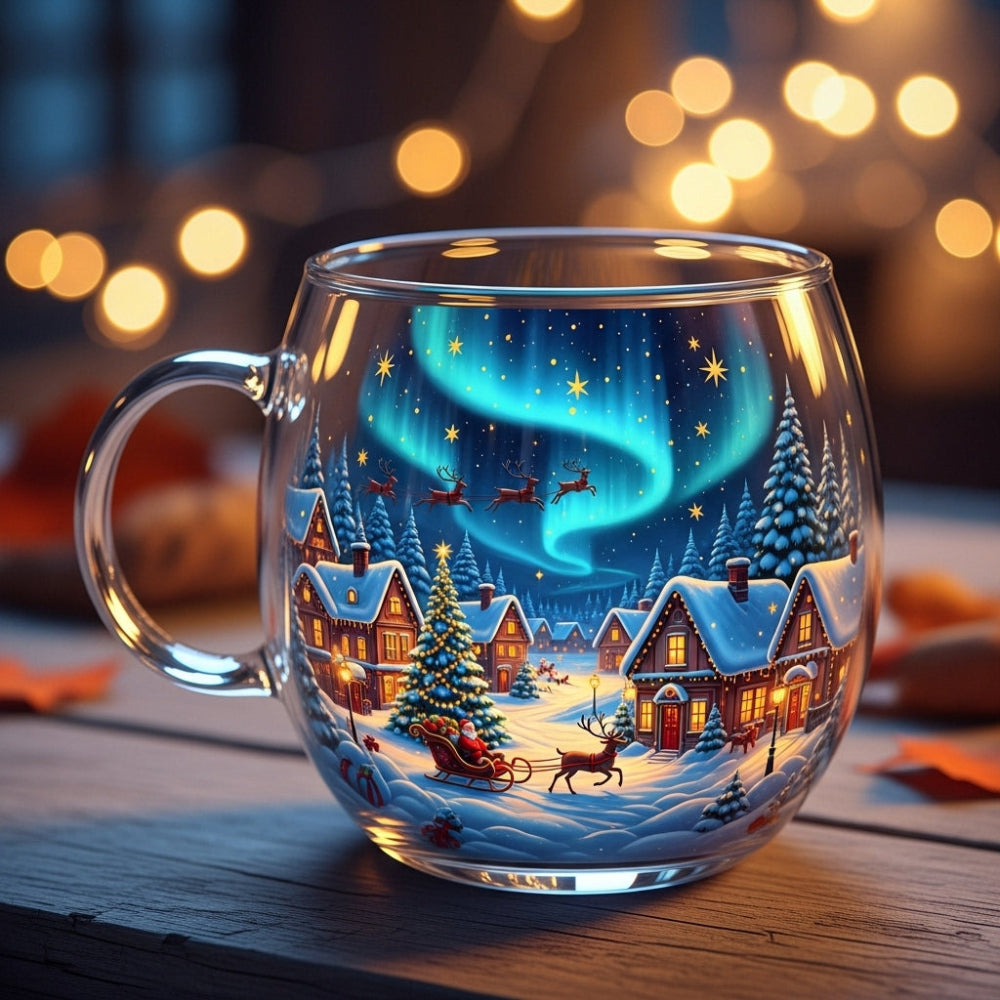 Koffiemok Glas Kerst Design Winter Mok