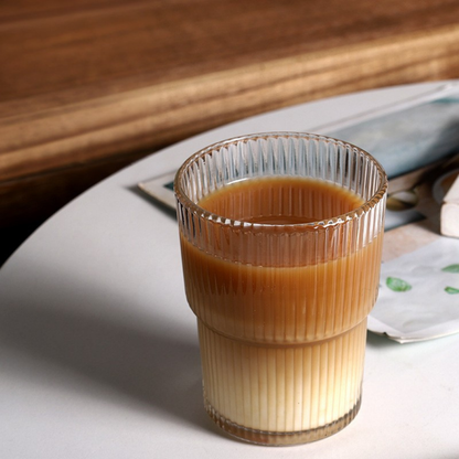 Glazen Moderne Geribbelde Drinkglazen Set