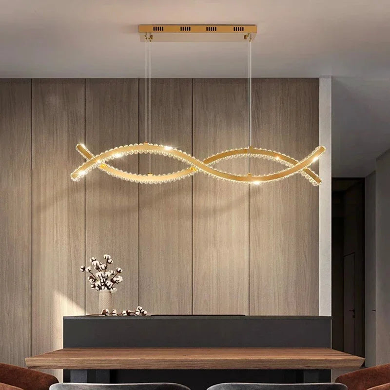 Luxe Kristallen Golfvormige Hanglamp