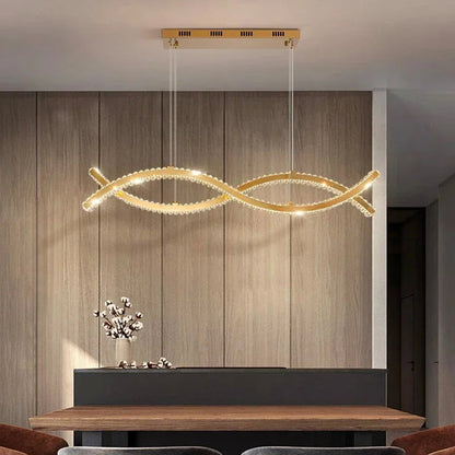 Luxe Kristallen Golfvormige Hanglamp