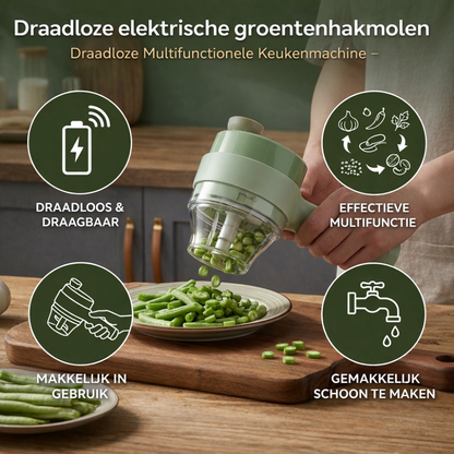 Groentesnijder Elektrisch Oplaadbaar Keuken Hakmolen
