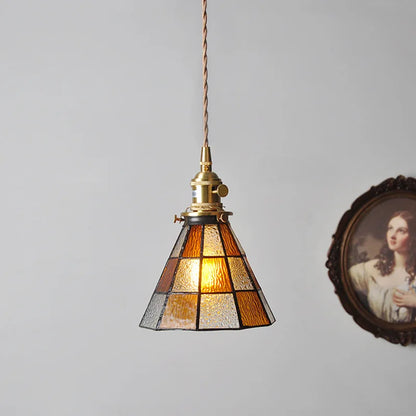 Luxe Walnoothouten Glazen Hanglamp