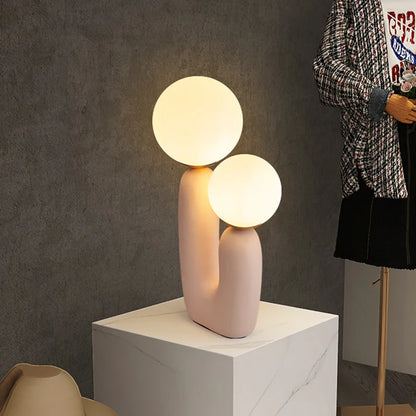 Minimalistisch Zachte Kleuren Dubbel Glas Tafellamp