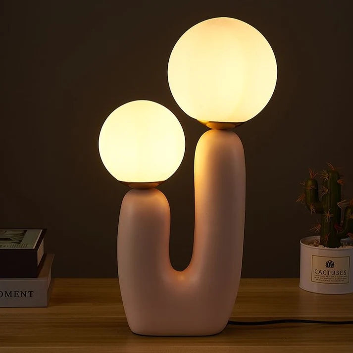 Minimalistisch Zachte Kleuren Dubbel Glas Tafellamp