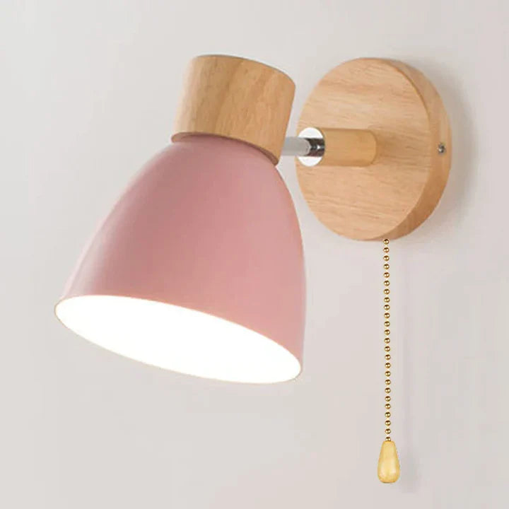 OakAura Moderne Houten Kleurrijke Wandlamp