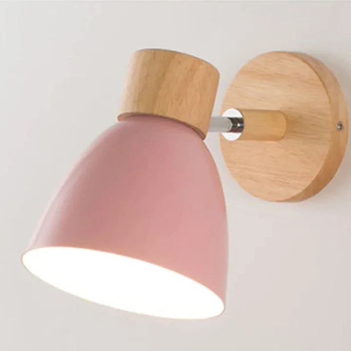 OakAura Moderne Houten Kleurrijke Wandlamp
