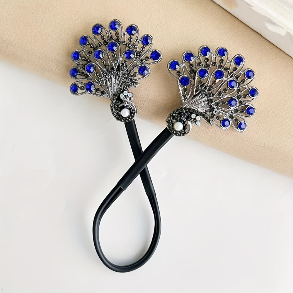Haarklem Vintage Pauw Kristal Haarclip Dames