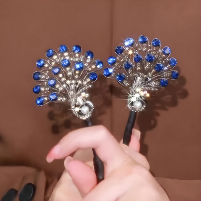 Haarklem Vintage Pauw Kristal Haarclip Dames