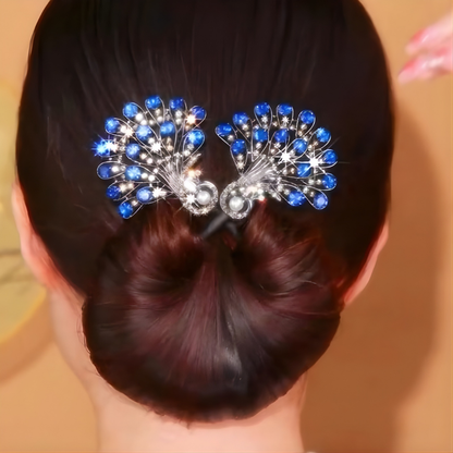 Haarklem Vintage Pauw Kristal Haarclip Dames