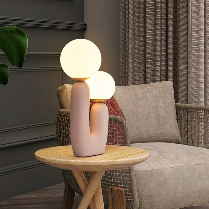 Minimalistisch Zachte Kleuren Dubbel Glas Tafellamp