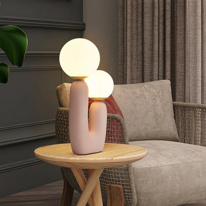 Minimalistisch Zachte Kleuren Dubbel Glas Tafellamp