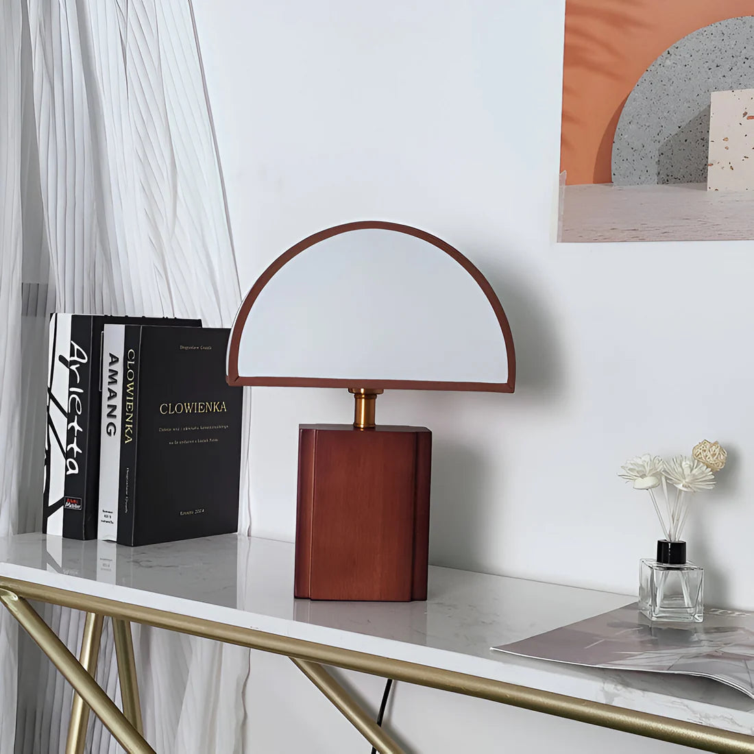 Moderne Halve Maan Wabi Sabi Stijl Tafellamp