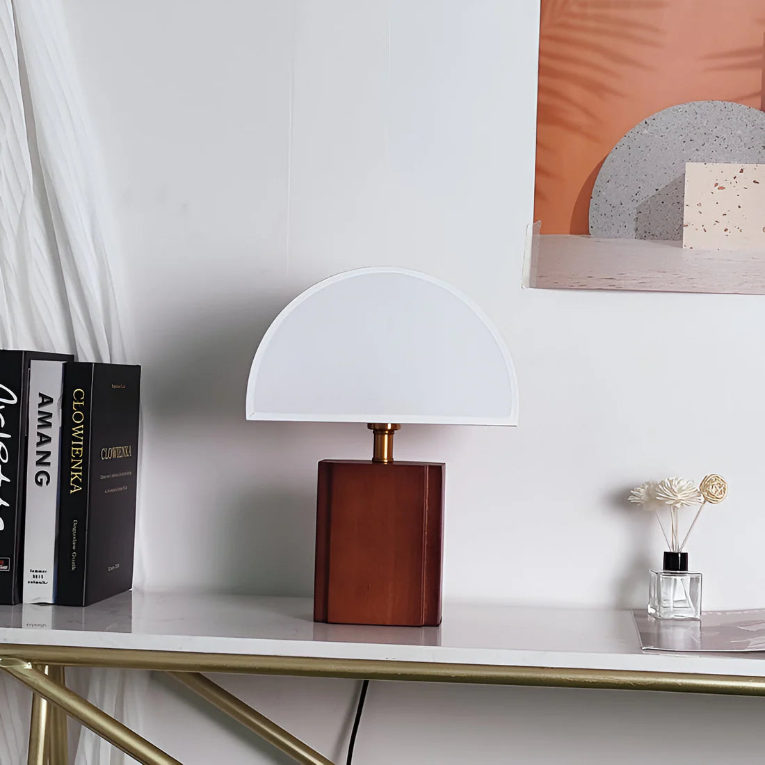 Moderne Halve Maan Wabi Sabi Stijl Tafellamp