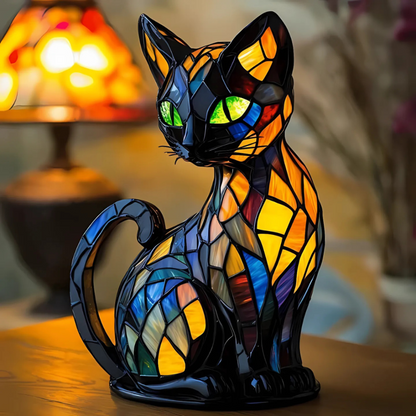 Tafellamp Glas Handgemaakt Kat Sfeerverlichting Decoratie