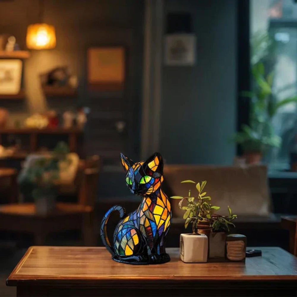 Tafellamp Glas Handgemaakt Kat Sfeerverlichting Decoratie