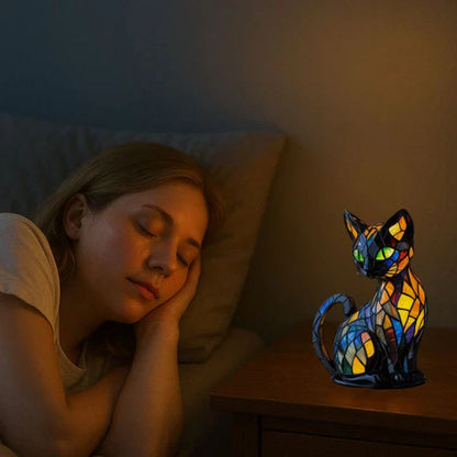 Tafellamp Glas Handgemaakt Kat Sfeerverlichting Decoratie