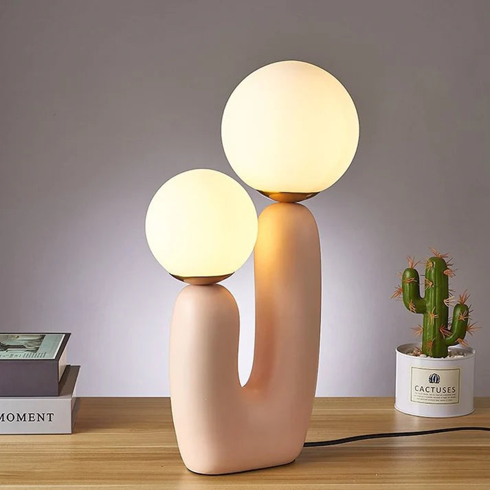 Minimalistisch Zachte Kleuren Dubbel Glas Tafellamp