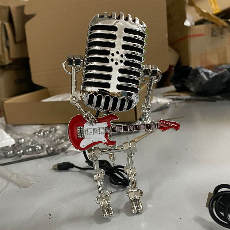 Stijlvolle Omvix Robot Tafellamp met Gitaar