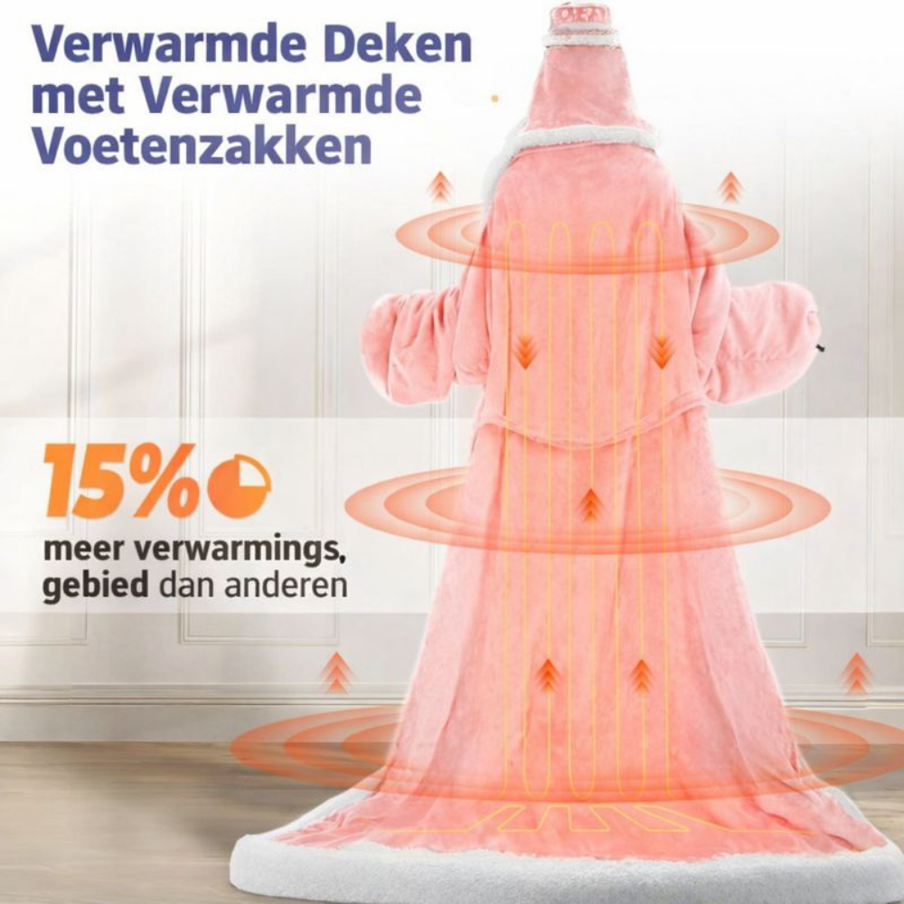 Elektrische Deken Draagbaar Verwarmd Full Body Met Mouwen