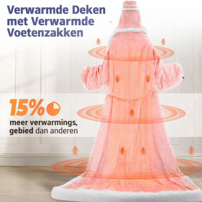 Elektrische Deken Draagbaar Verwarmd Full Body Met Mouwen