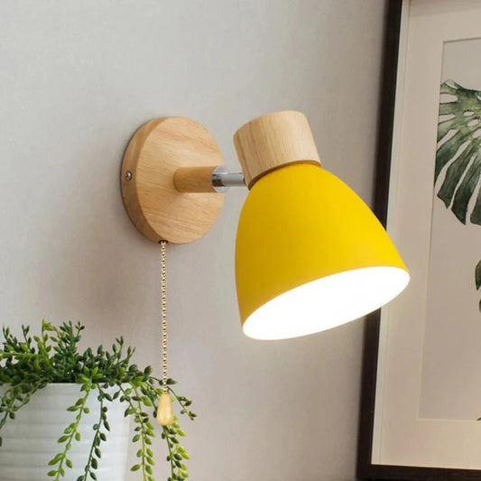 OakAura Moderne Houten Kleurrijke Wandlamp