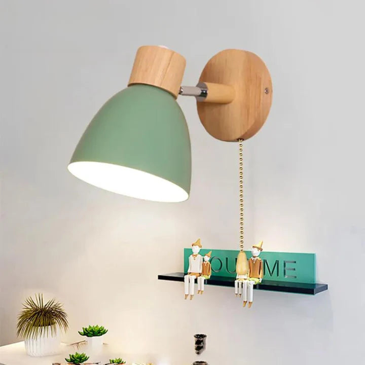 OakAura Moderne Houten Kleurrijke Wandlamp