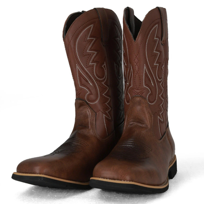 Heren Cowboylaarzen PU Leer Western Mid Calf Instap