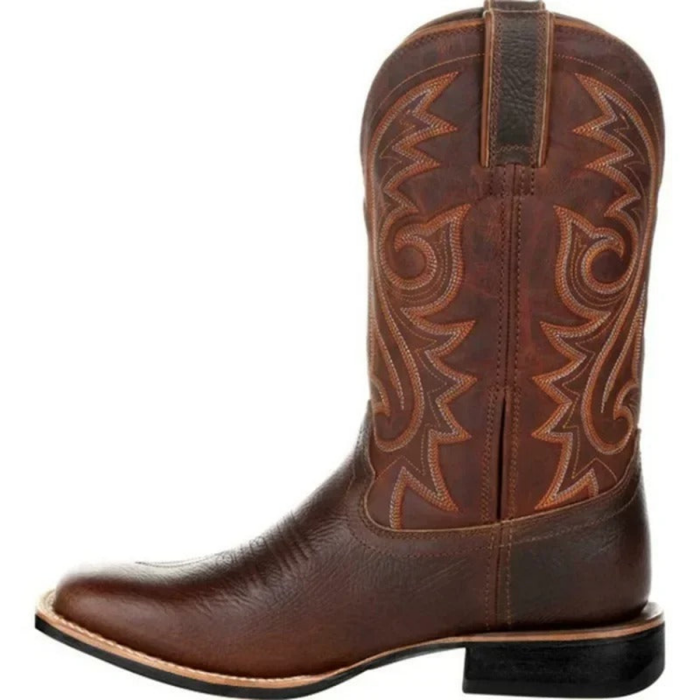 Heren Cowboylaarzen PU Leer Western Mid Calf Instap