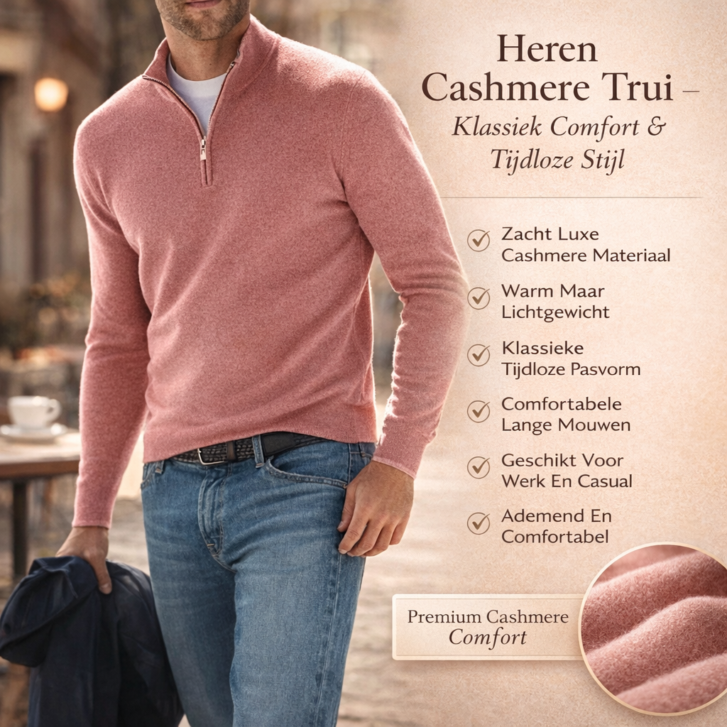 Heren Trui Cashmere Lange Mouw Klassiek Comfort Pullover