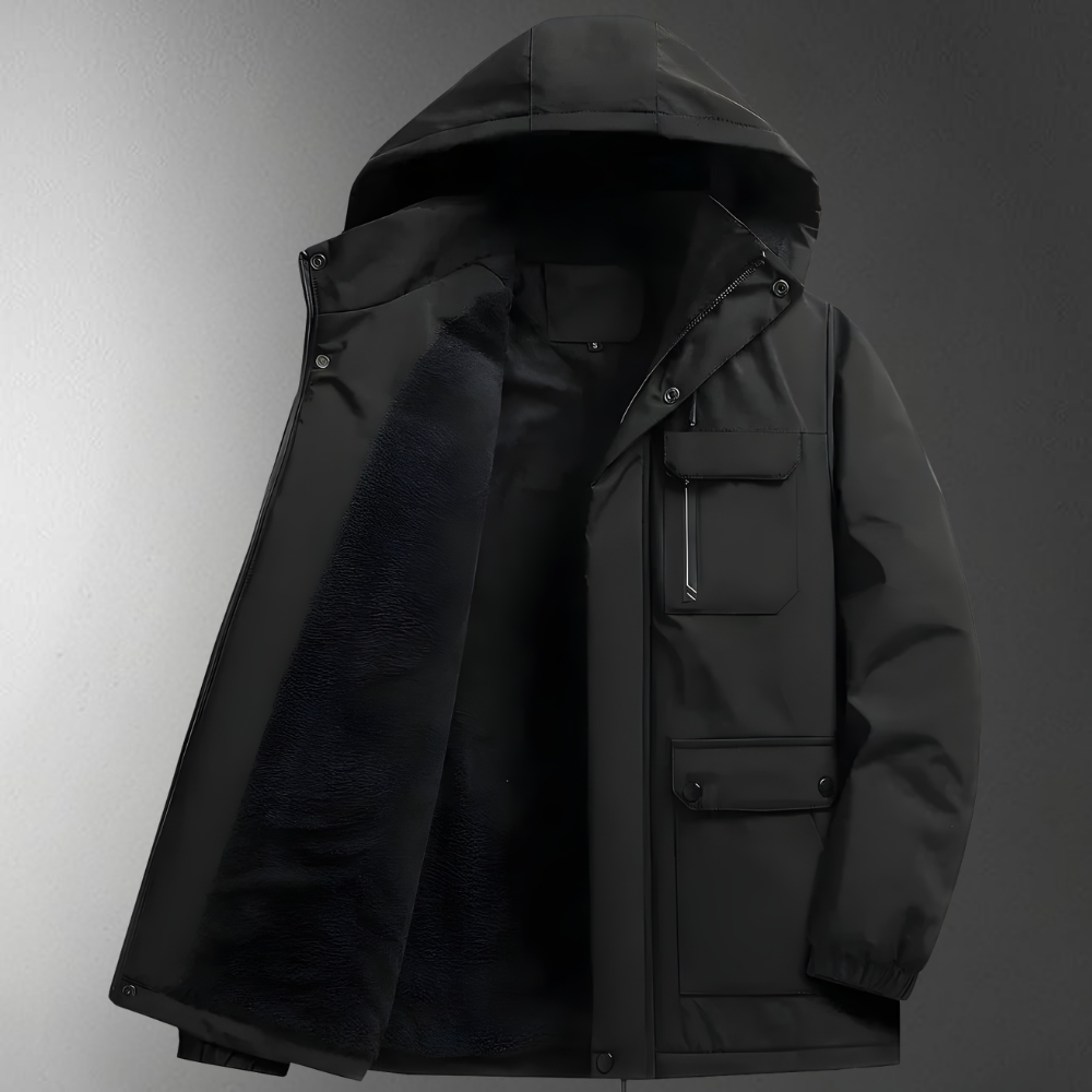 Heren Winterjas Waterdicht Gewatteerd Parka Capuchon